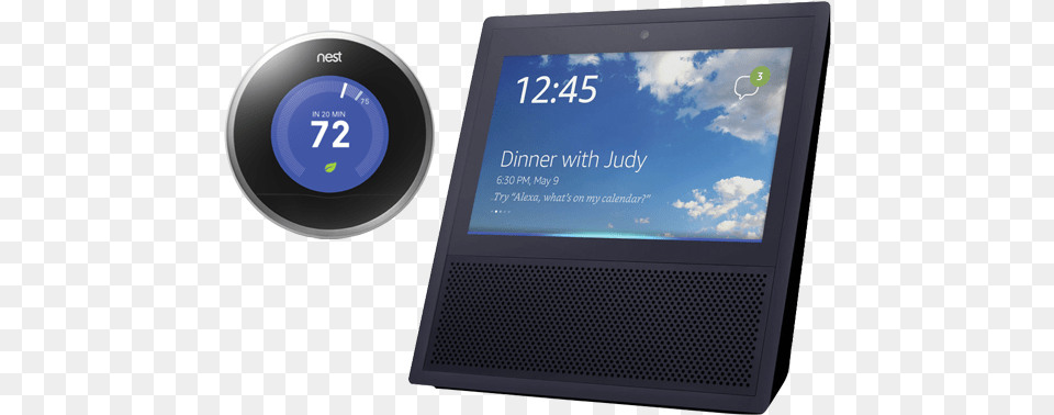 Nest Thermostat Or Amazon Echo Show Amazon Echo Show Black, Computer, Electronics, Tablet Computer, Computer Hardware Free Png