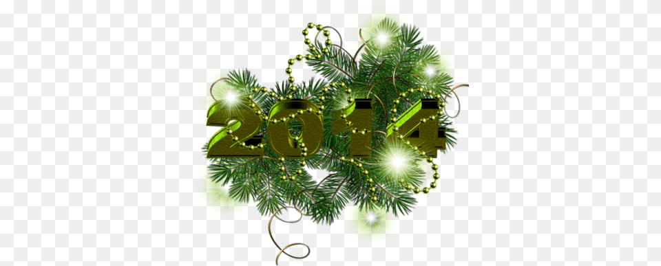 New Year 2014 Decoration With Green Stars And Illustration, Art, Graphics, Lighting, Tree Free Png