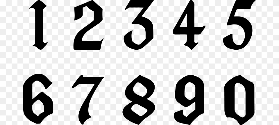 Numbers Clipart, Gray Free Png