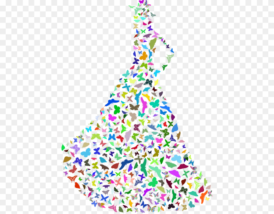 Of A Silhouette Of Woman In Dress Hats Clip Art, Paper, Confetti, Adult, Bride Free Png Download