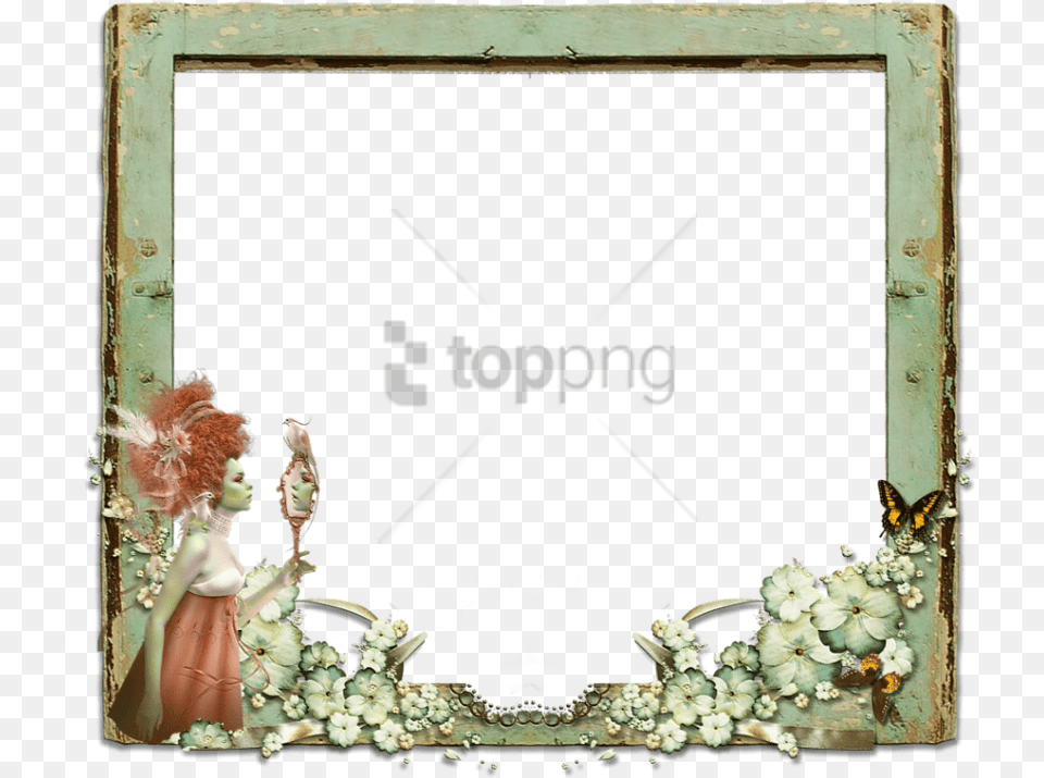 Old Wooden Frame With Transparent, Art, Painting, Adult, Female Free Png Download
