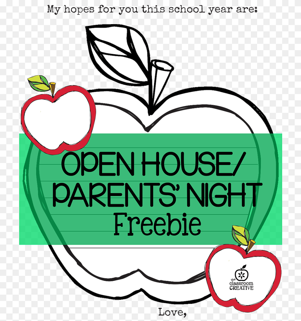 Open House Parents Night Printable Apple Themed, Advertisement, Poster, Book, Publication Free Transparent Png