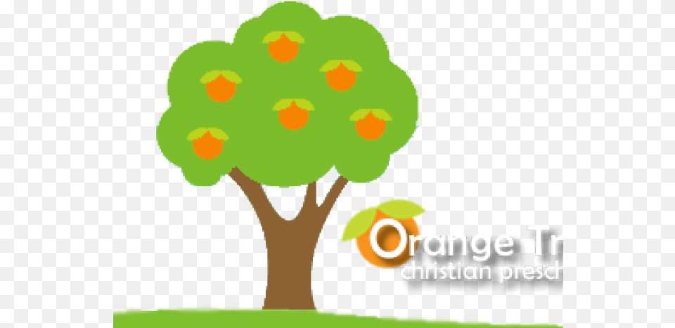 Orange Tree Clip Art Illustration, Plant, Vegetation, Tree Trunk, Grass Free Png Download