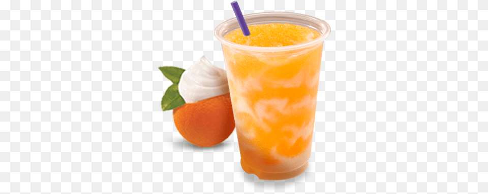 Orange U0027n Creme Swirl Frutista Freeze From Taco Taco Bell Orange Cream Pop Freeze, Beverage, Juice, Food, Fruit Free Png Download