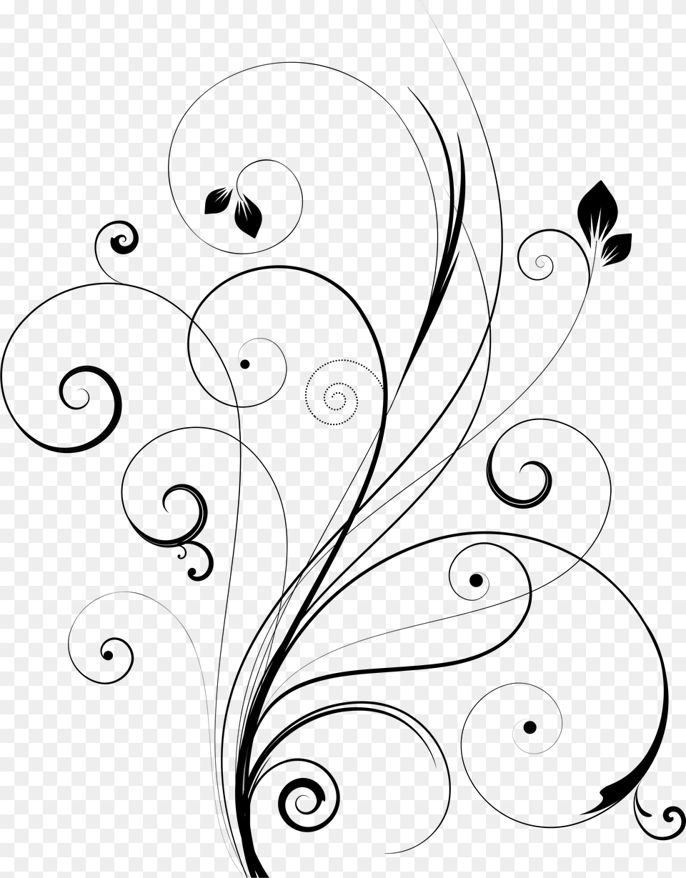 Ornate Swirl Clipart Cu Ok, Gray Free Png