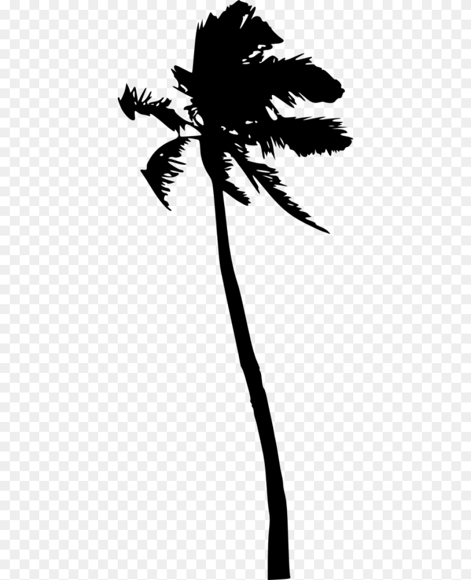 Free Palm Tree Silhouette Transparent Portable Network Graphics, Palm Tree, Plant, Cross, Symbol Png Image
