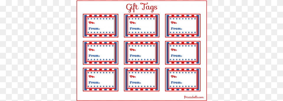 Patriotic 4th Of July Party Printable Gift Tags Independence Day, Airmail, Envelope, Mail, Text Free Png Download