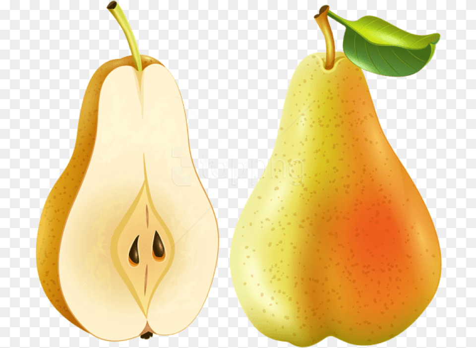 Pear Transparent Pear, Food, Fruit, Plant, Produce Free Png Download
