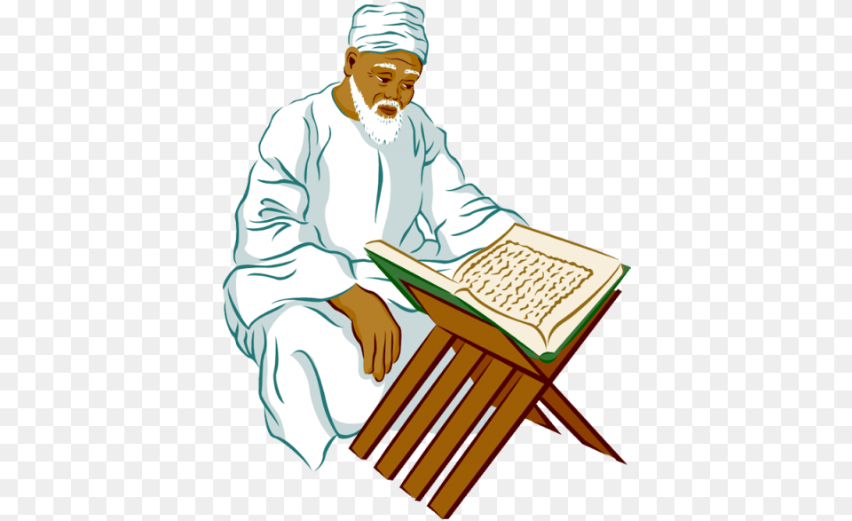 Free Person Islamic Clipart Images Transparent Qur An Clip Art, Reading, Man, Male, Adult Png