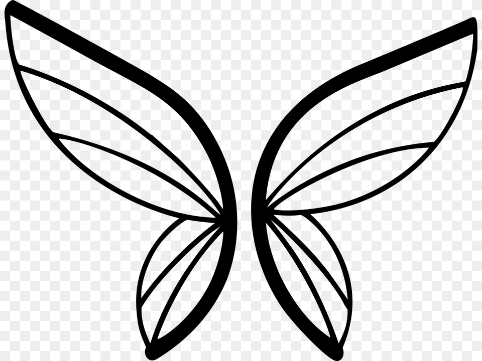 Photo Butterfly Wings Animal Silhouette Insect, Gray Free Png Download