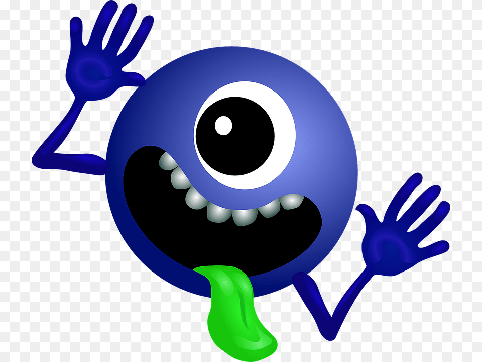 Free Photo Character Monster Alien Cartoon Smiley Dark Blue, Sphere Png Image