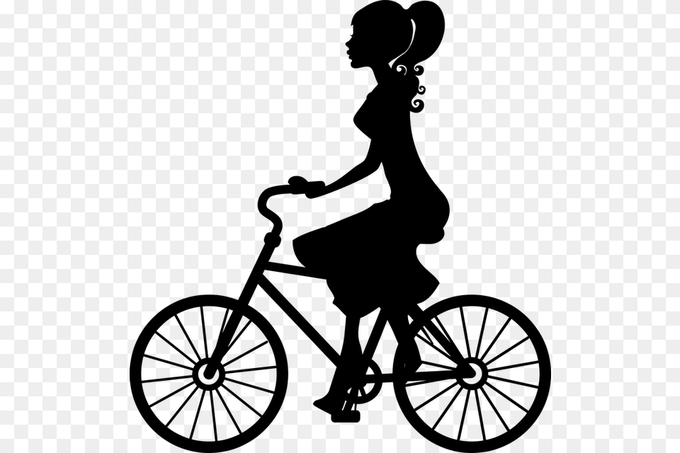Free Photo Girl Bike Bicycle Silhouette Ride Female, Gray Png Image