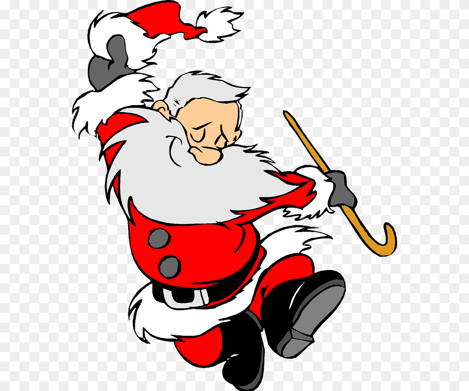 Photo Happy Santa Clause Christmas Clip Art Holiday Dancing Santa Cartoon, Baby, Person, Face, Head Free Png Download