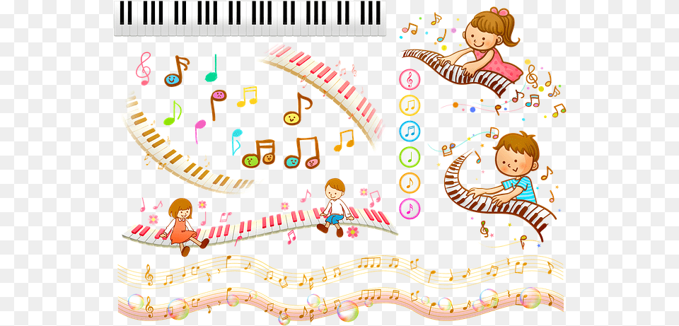 Free Photo Music Note Background Digital Paper Piano Musical Notes Background, Baby, Person, Pattern, Face Png