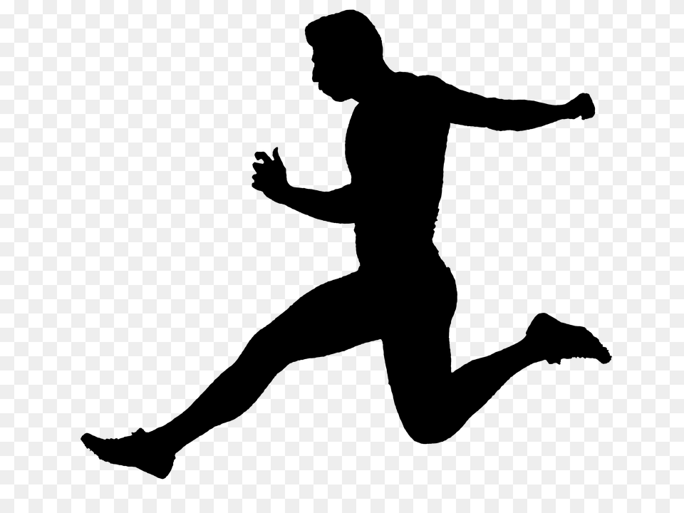 Photo Person Running Sport People Runner Silhouette, Gray Free Transparent Png