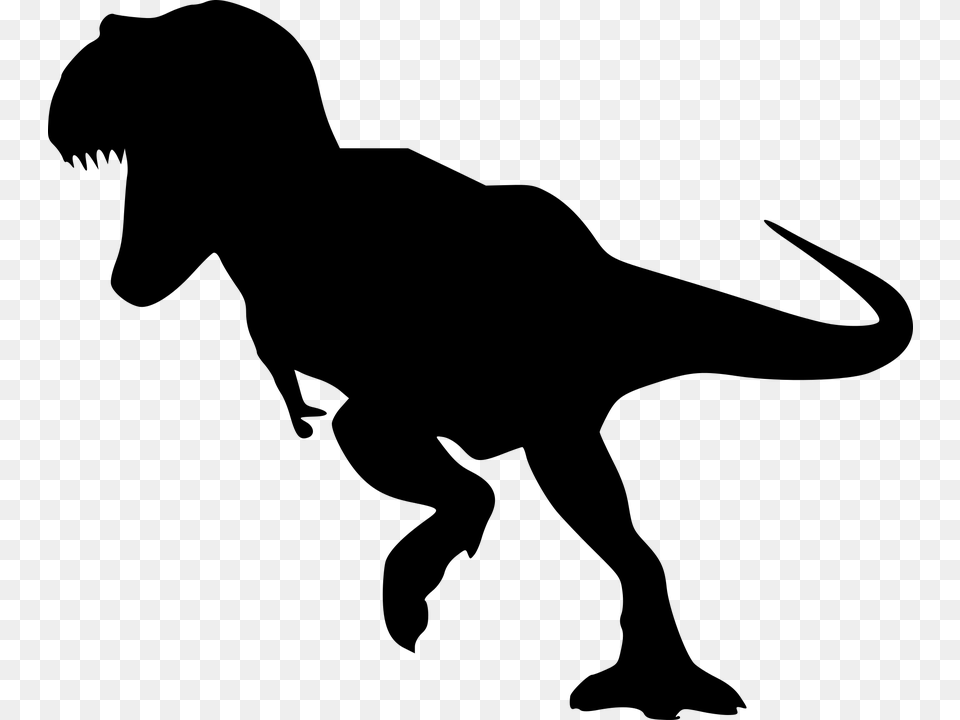 Photo Silhouette Dino Giant Lizard Running Dinosaur, Gray Free Transparent Png