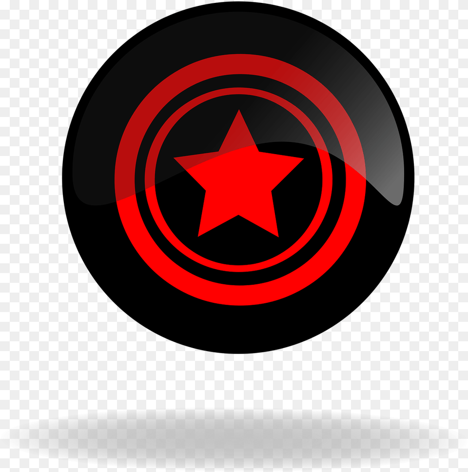 Free Photo Star Button Black Red Icon Dot, Star Symbol, Symbol, Blade, Knife Png