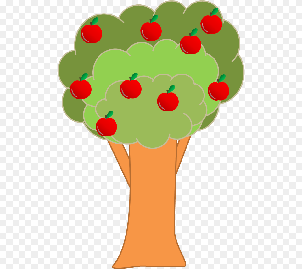 Free Picture Of An Cute Apple Tree Cartoon, Art, Graphics, Food, Fruit Png