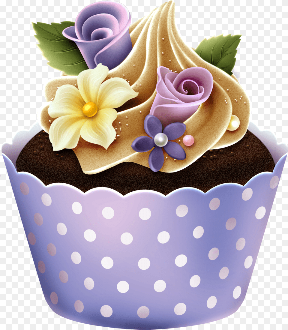 Free Poser Tubes Cupcake Tube Transparent Flower Cupcakes Clipart, Cake, Cream, Dessert, Food Png Image