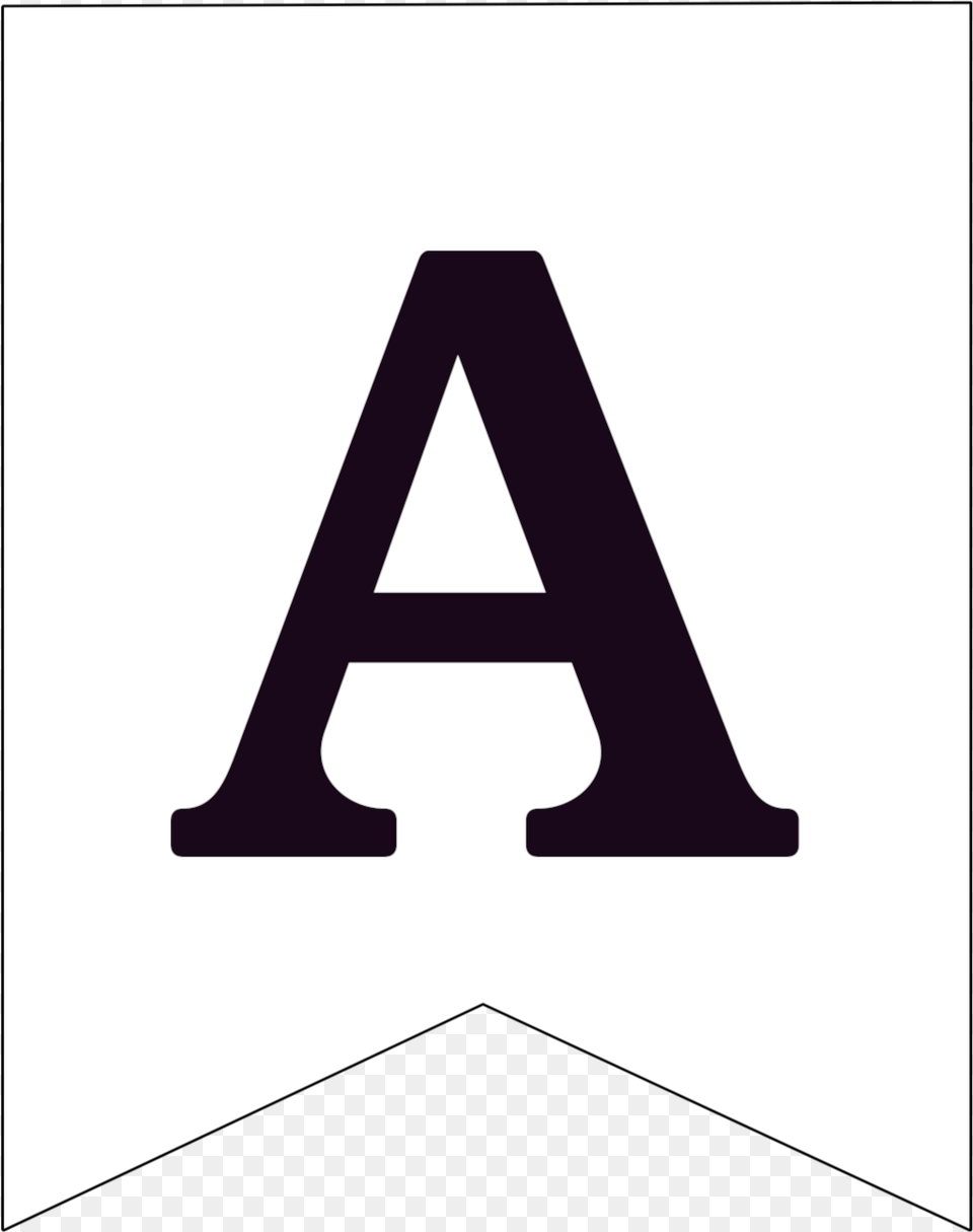Printable Black And White Banner Letter A Sign, Triangle, Symbol Free Png Download