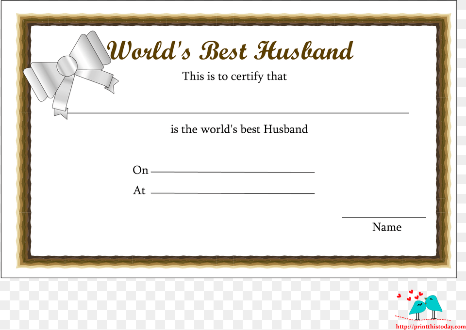 Printable Worlds Best Husband Certificates World39s Greatest Nurse Throw Blanket, Text, Document, Blackboard, Diploma Free Transparent Png