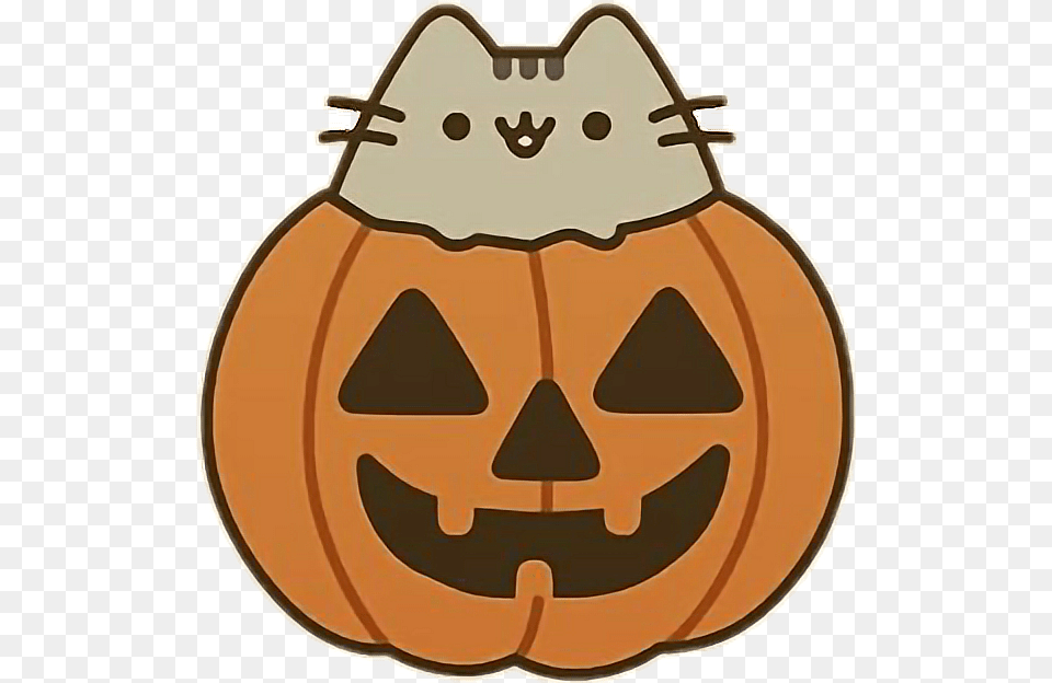 Free Pusheen Sticky Notes Clipart Pusheen Pusheen Halloween, Food, Plant, Produce, Pumpkin Png Image