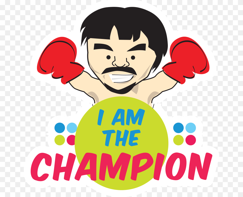 Quirky Manny Pacquiao Themed Stickers From Smart Am A Champion, Face, Head, Person, Baby Free Transparent Png