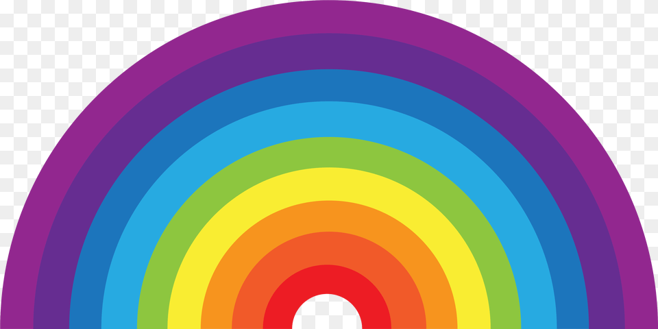Rainbow Half Circle With Semi Circle Shapes Rainbow, Spiral Free Png