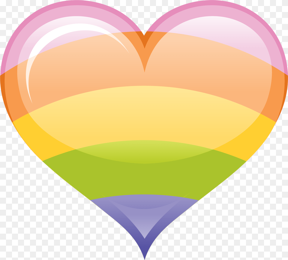 Rainbow Retro Heart With Background Arco Iris, Balloon, Aircraft, Transportation, Vehicle Free Transparent Png