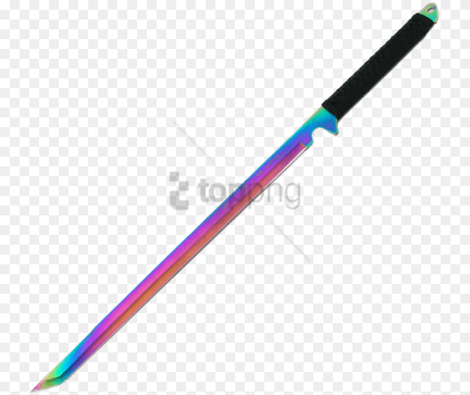 Rainbow Sword With Transparent Background Sabre, Weapon, Blade, Dagger, Knife Free Png Download