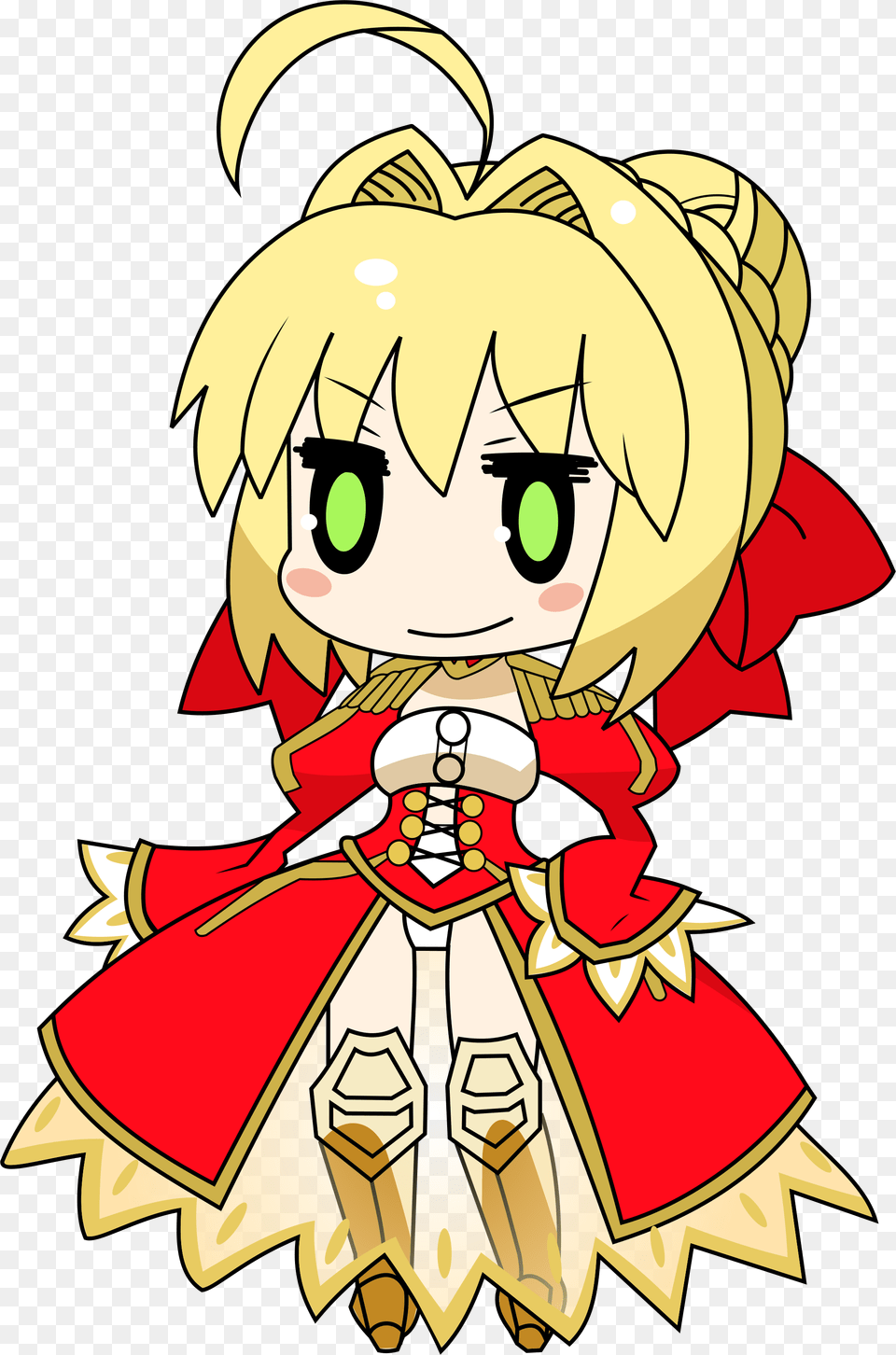 Red Lightsaber Fate Extra Saber Chibi, Book, Comics, Publication, Baby Free Png