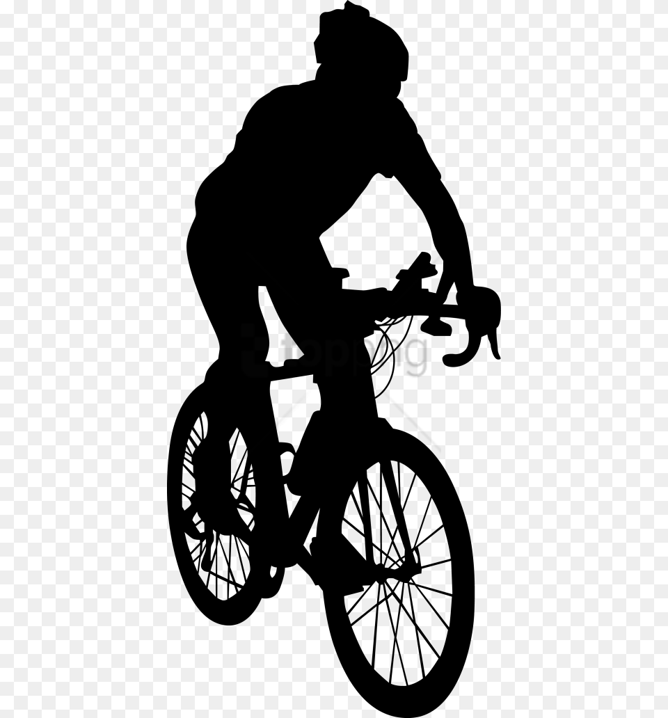 Riding Bike Silhouette Image With Cyclist Silhouette, Wheel, Machine, Person, Man Free Transparent Png