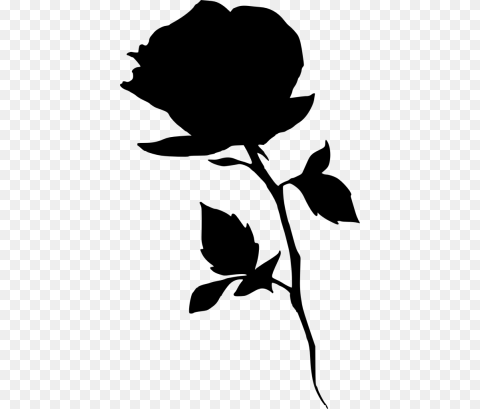 Rose Silhouette Images Transparent Silhouette Of A Rose, Leaf, Plant, Person Free Png
