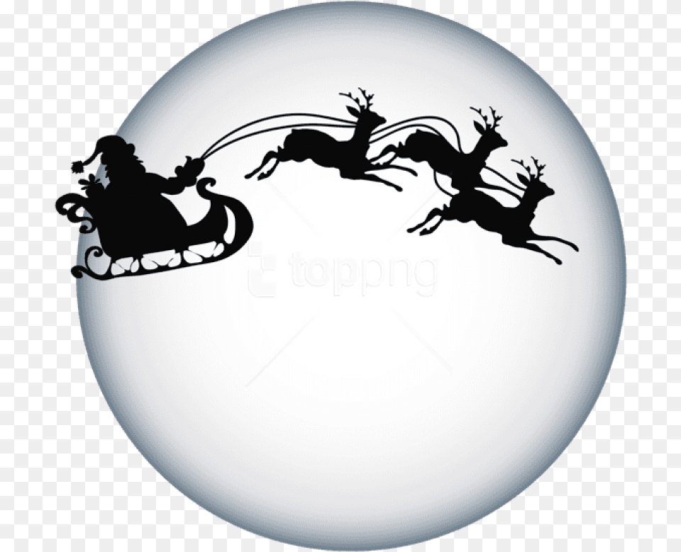Santa Clause And Moon Shade Merry Christmas And Good Night, Animal, Antelope, Mammal, Wildlife Free Png Download