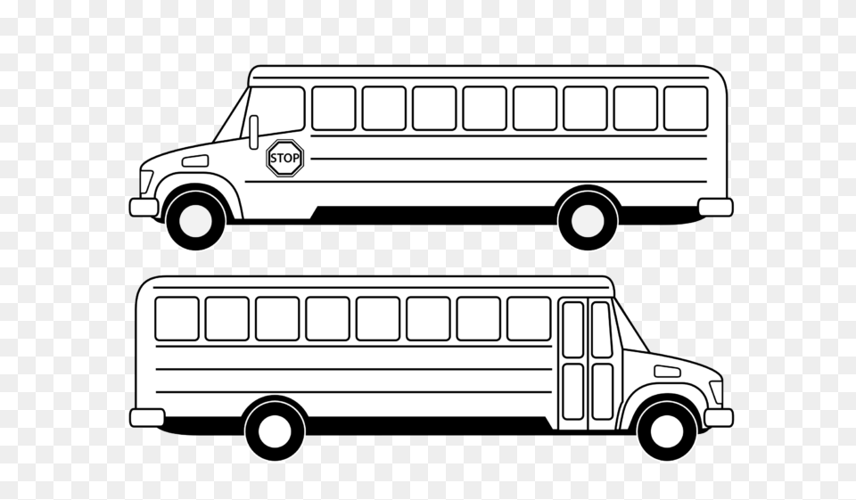 Free School Bus Clipart Black And White Images, Transportation, Vehicle, Minibus, Van Png