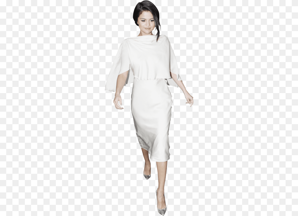 Free Selena Gomez White Dress Transparent Portable Network Graphics, Adult, Sleeve, Person, Long Sleeve Png Image