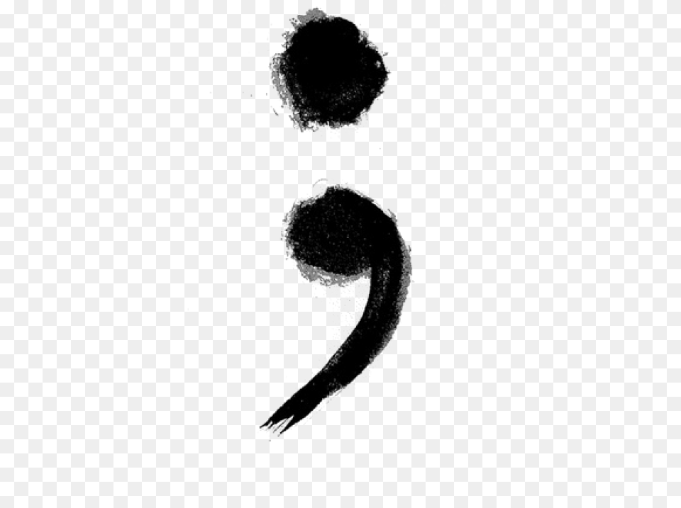 Semlon Tattoo With Background Semicolon Mental Health Symbol, Silhouette, Nature, Night, Outdoors Free Transparent Png