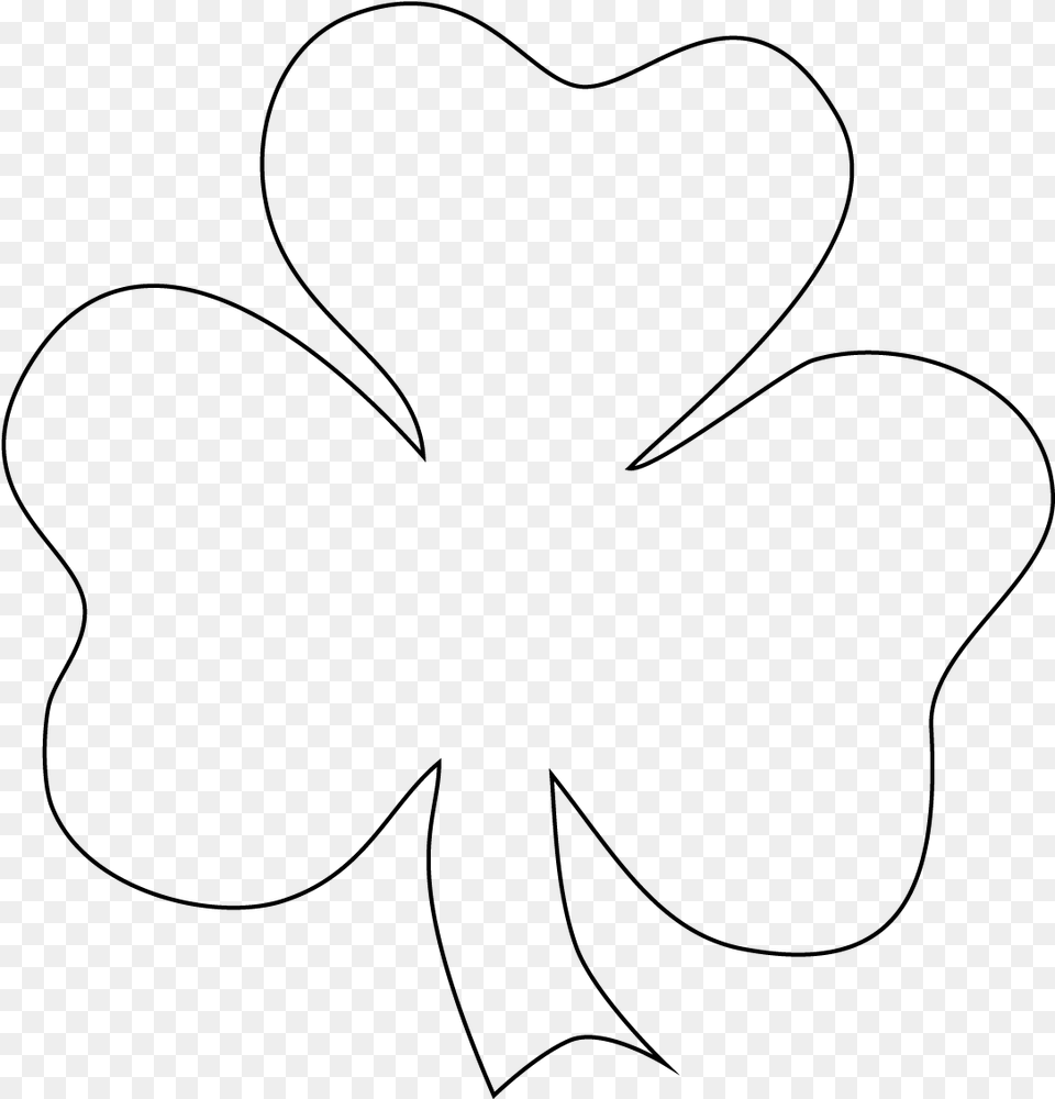 Free Shamrock Pictures Template Of A Shamrock, Gray Png Image