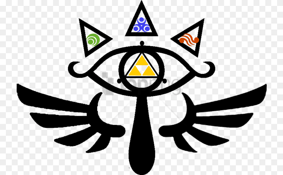Sheikah Eye Of Truth Tattoo Design By Souffle Zelda Eye, Emblem, Symbol, Aircraft, Airplane Free Png Download