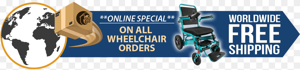 Shipping Worldwide Banner, Furniture, Chair, Wheelchair Free Png