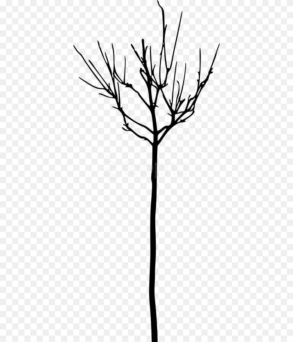 Simple Bare Tree Silhouette Transparent Tree, Plant, Cross, Symbol Free Png