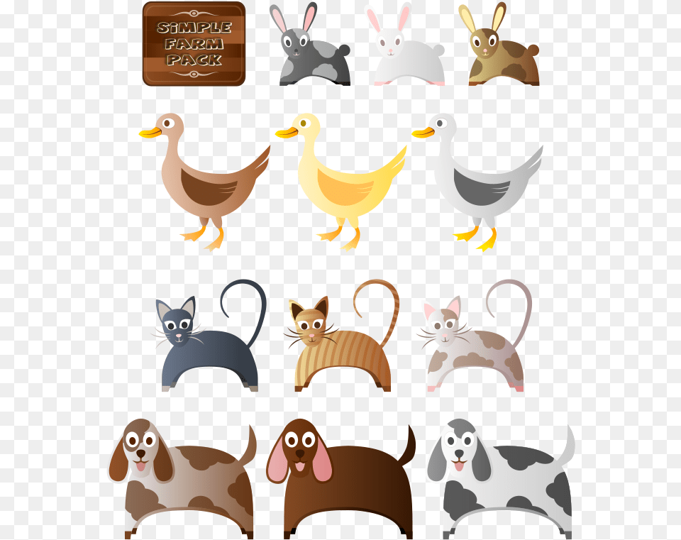 Simple Farm Animals Farm Animals, Animal, Bird, Person, Cat Free Png