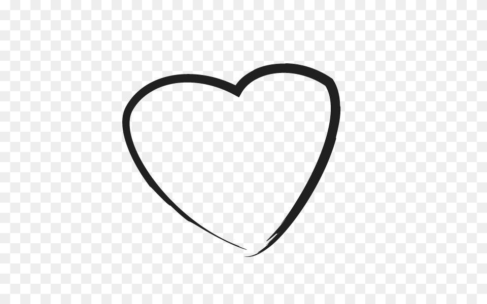 Simple Heart Outline, Stencil Free Png