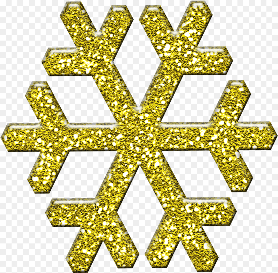 Snowflake Cliparts Gold Copos De Nieve, Cross, Symbol, Outdoors, Nature Free Png