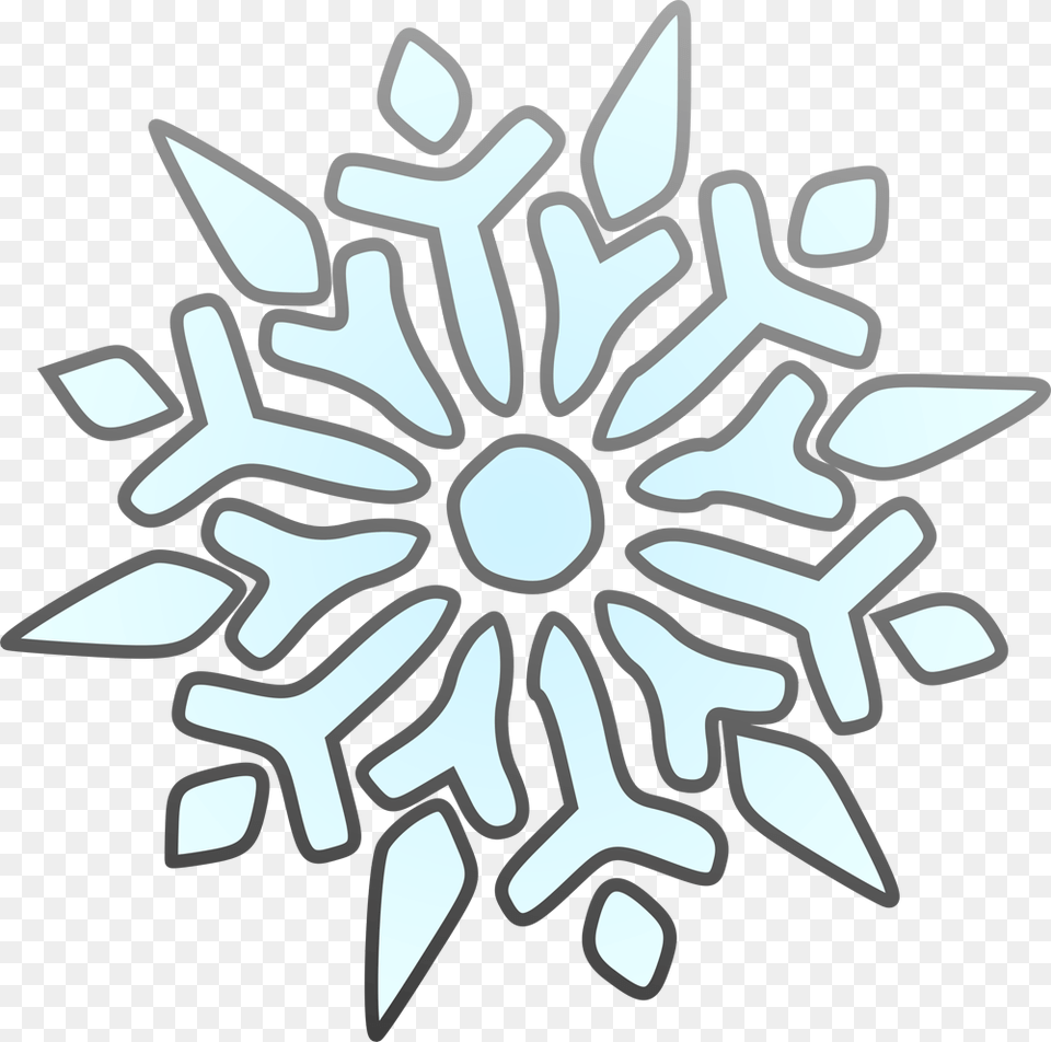 Snowflake Outline Cartoon Snowflake With Transparent Background, Nature, Outdoors, Snow, Cross Free Png Download