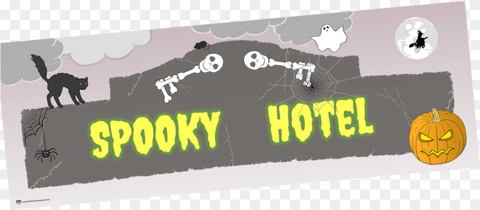 Free Spooky Halloween Hotel Banner Printable Early Yearsey Banner, Animal, Cat, Mammal, Pet Png