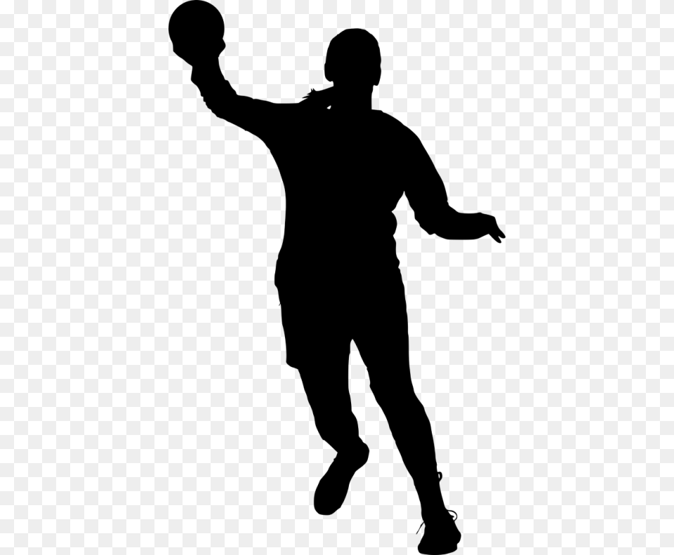 Sport Handball Silhouette Transparent Silhouette, Adult, Person, Man, Male Free Png Download