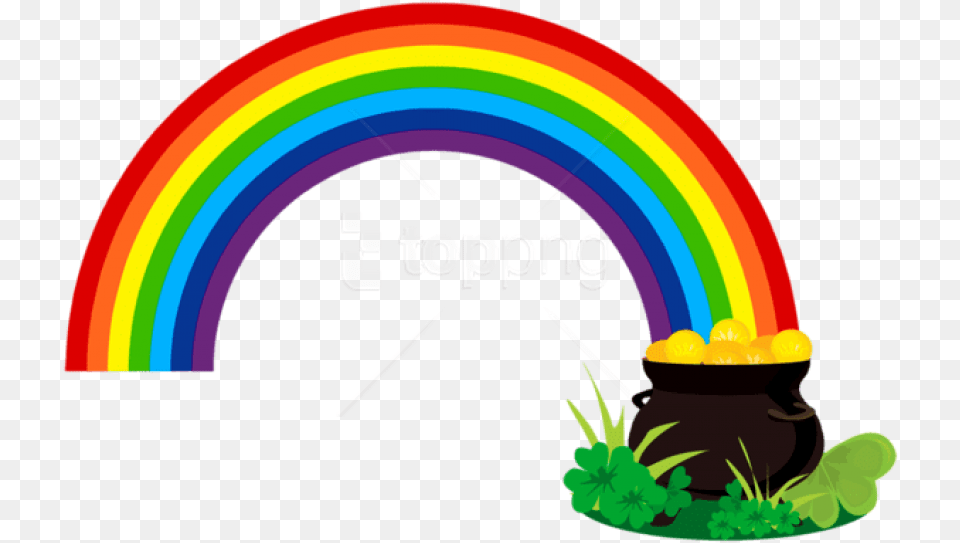 St Patrick Pot Of Gold Images Transparent Rainbow St Patricks Day Clipart, Nature, Outdoors, Sky, Light Free Png Download