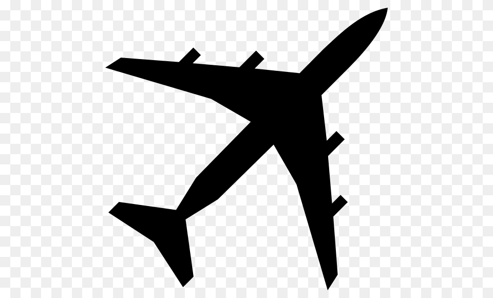 Stencils For Airplanes Fileairplane Silhouette, Gray Free Transparent Png