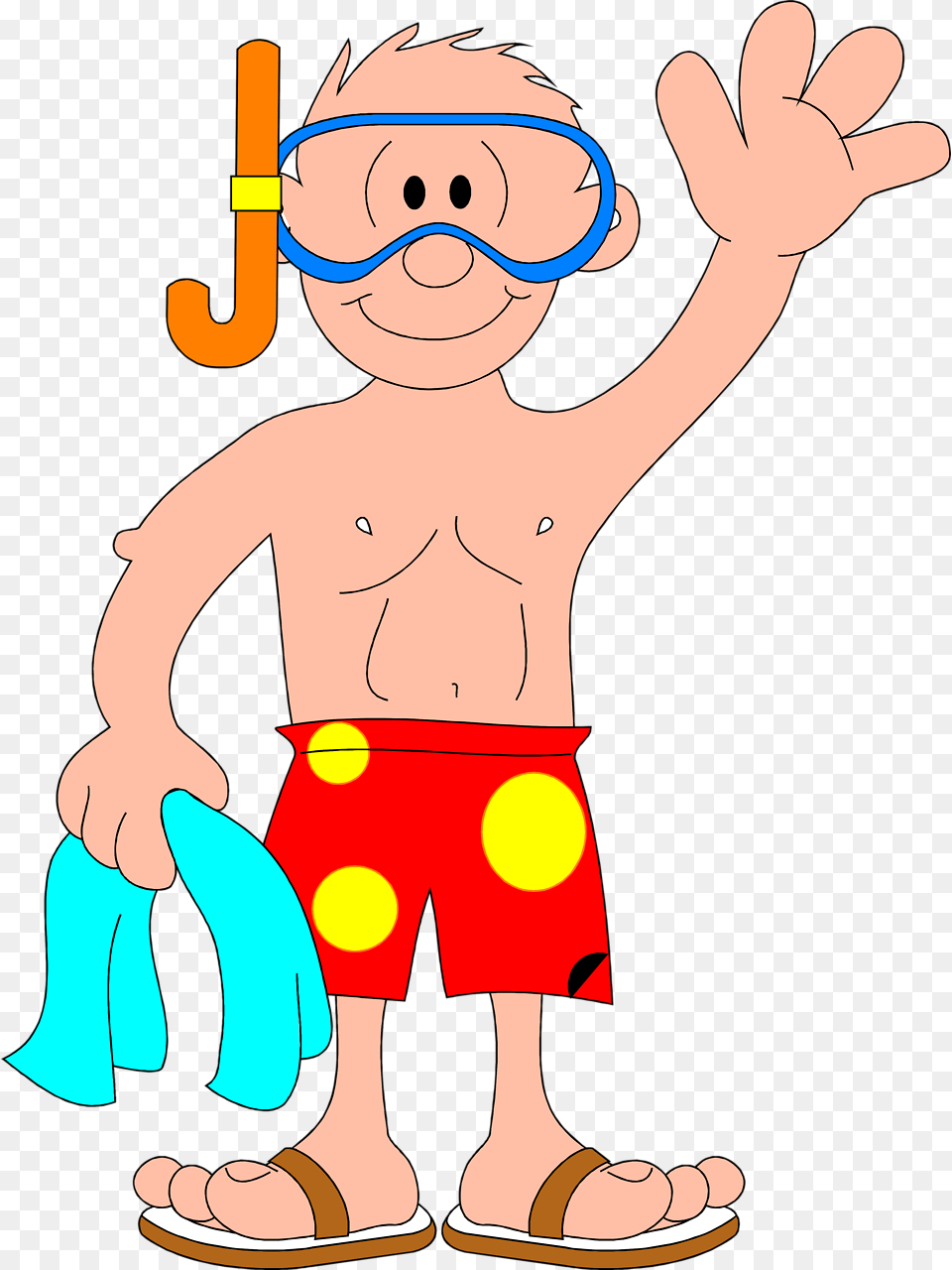 Stock Photos Illustration Of A Man With A Snorkel, Baby, Person, Clothing, Shorts Free Png